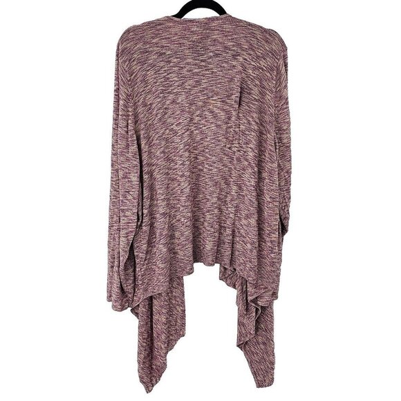 Torrid Cardigan Sweater Size 5X Purple Space Dye Drape Front Long Sleeve 5 New - Picture 2 of 5